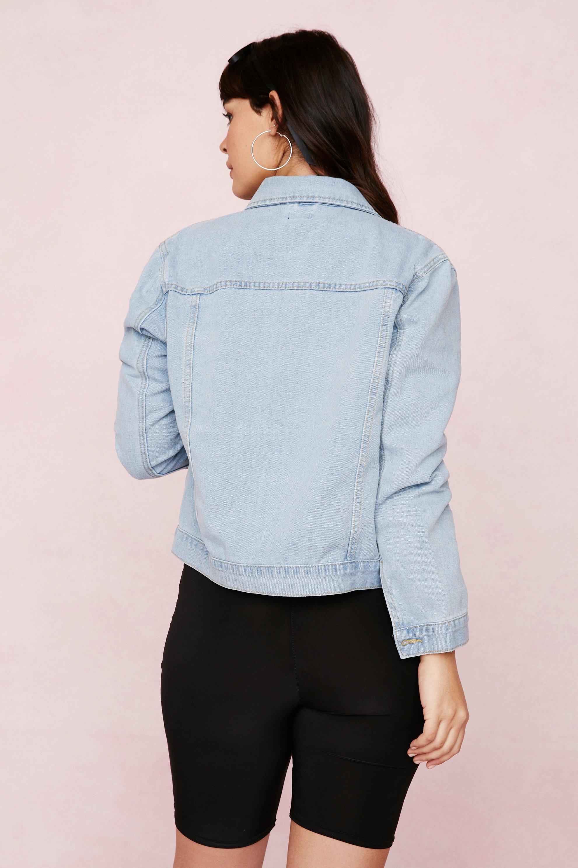 Plus size oversized hot sale denim jacket